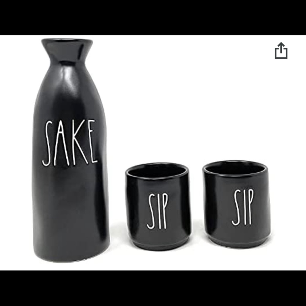 Rae Dunn Sake Set with 2 Sake cups and Sake Pitcher - NWT and in packaging